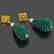 Green Onyx and Pearl Vintage Style Earrings - 4