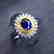 0.75 CTW Sapphire & VS Diamond Ring 18K - 8