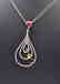 18 carat yellow gold necklace with diamond and emerald - 3