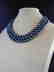 Triple strand pearl necklace of black / blue cultivated - 3