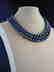 Triple strand pearl necklace of black / blue cultivated - 4