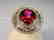 Ring with red Topaze faceted - 2