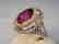 Ring with red Topaze faceted - 6