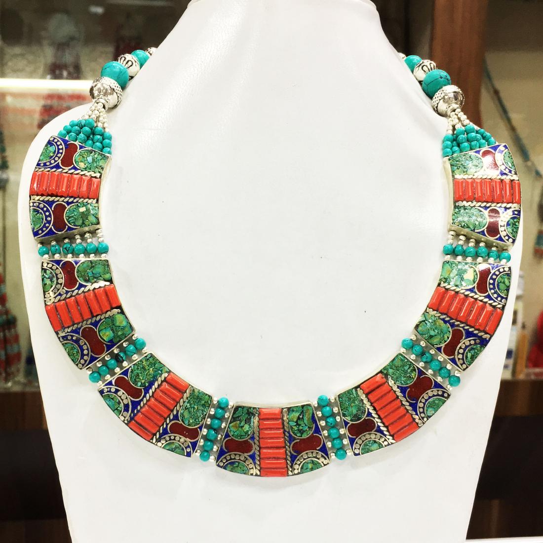 Tibetan Coral Unique Handmade Necklace (1 of 1)