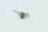 18 carat white gold ring with diamond and emerald stone - 3