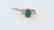 18 carat white gold ring with diamond and emerald stone - 5