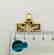 19.2 carats - gold cross with stained glass. - 2