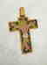 19.2 carats - gold cross with stained glass. - 7