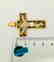 19.2 carats - gold cross with stained glass. - 8
