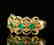 Certified-Exquisite 18KT yellow gold ring with Emerald - 2
