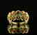 Certified-Exquisite 18KT yellow gold ring with Emerald - 4