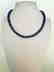 Blue sapphire necklace separated by hematite with gold - 2