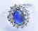 2.97 CTW Natural Blue Sapphire And Diamond Ring In 14