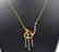 18 carat yellow gold necklace with diamond and emerald - 4