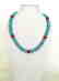 14mm Aquamarine Stone Necklace and 14mm Ruby Stone with - 2
