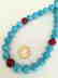 14mm Aquamarine Stone Necklace and 14mm Ruby Stone with - 3