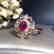0.95ct Ruby Ring in 18kt white Gold - 2
