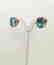 Earrings gold 19.2 carats With Topaz 10x8mm - 4 grams - 9