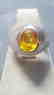 Unmrk 4ct Orange Sapphire Platinum Rng