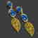 Blue Leaf Long Earrings - 3