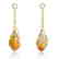 Sparkling Chain Earrings with Raw Citrine Gemstones
