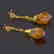 Sparkling Chain Earrings with Raw Citrine Gemstones - 2