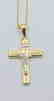 14 Carat yellow gold chain with cross pendant - 8