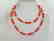 19,2 kt - Pink coral necklace 8 mm + Australian pearl 8
