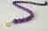 19.2kt – 10mm amethyst necklace – Gold hoop clasp - 4