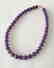 19.2kt – 10mm amethyst necklace – Gold hoop clasp - 9