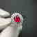 1.14 CTW Ruby & VS Diamond Ring 18K - 4