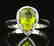 Certified-Elegant 18K white gold Peridot ring