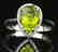 Certified-Elegant 18K white gold Peridot ring - 2
