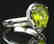 Certified-Elegant 18K white gold Peridot ring - 3