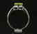 Certified-Elegant 18K white gold Peridot ring - 4