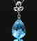 Certified-Swiss blue topaz pendant 7.2ct. With 18K