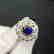 1.325 CTW Sapphire & VS Diamond Ring 18K - 4