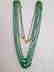 COLOMBIAN EMERALD THREE LINE 18 KT GOLD NECKLACES - 2