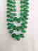 COLOMBIAN EMERALD THREE LINE 18 KT GOLD NECKLACES - 3
