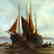 Antique 19th Century Shore Scene with Beached Fishing - 3