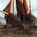 Antique 19th Century Shore Scene with Beached Fishing - 8