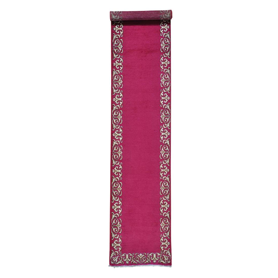 Semi Antique Persian Tabriz Hand Knotted Runner Rug (1 of 5)