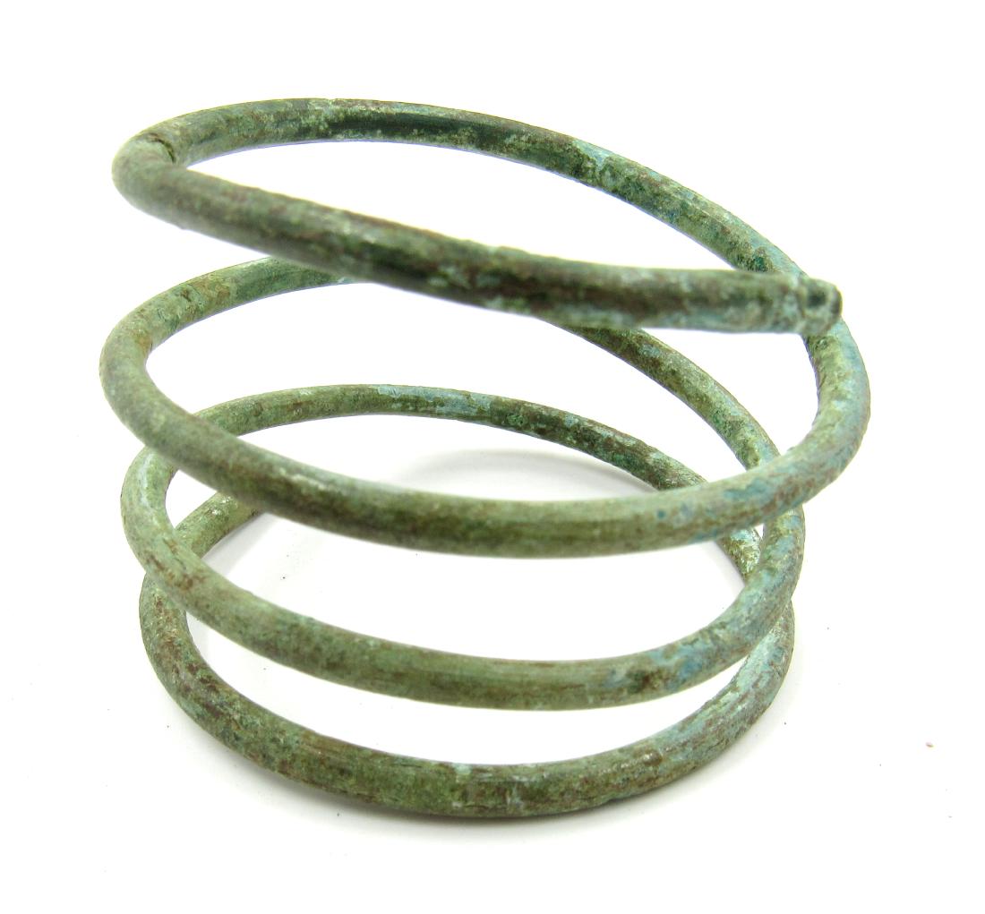 Medieval Viking Era Bronze Coiled Snake Bracelet (1 of 4)