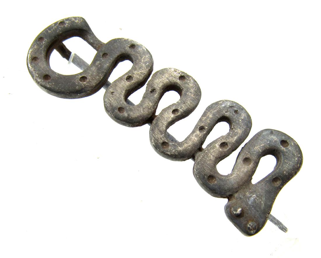 Medieval Viking Era Silver Twisted Snake Brooch (1 of 3)
