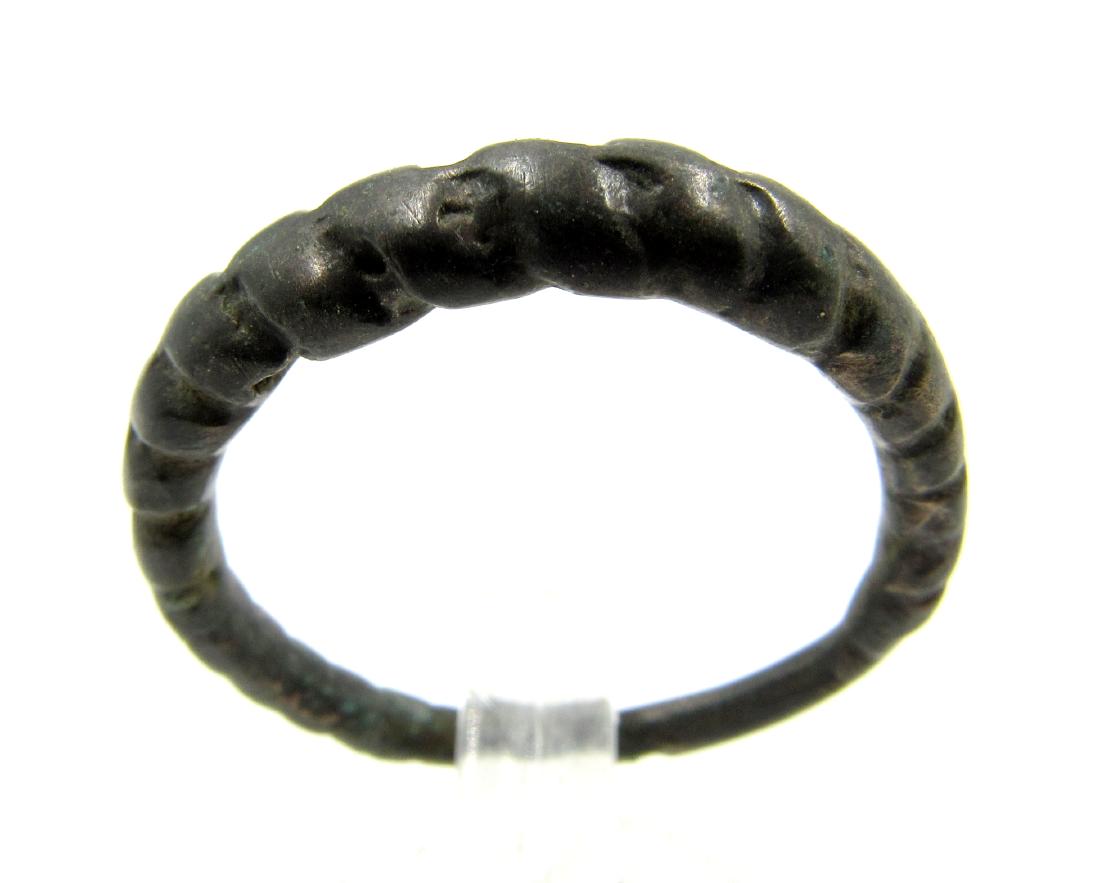 Medieval Viking Era Bronze Twisted Ring (1 of 3)