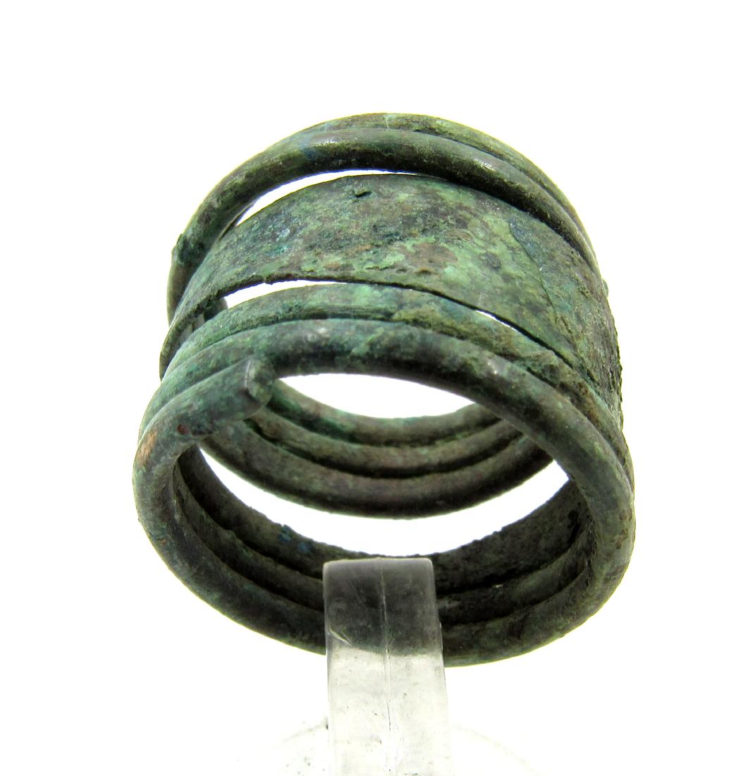 Medieval Viking Era Bronze Coiled Snake Ring (1 of 3)