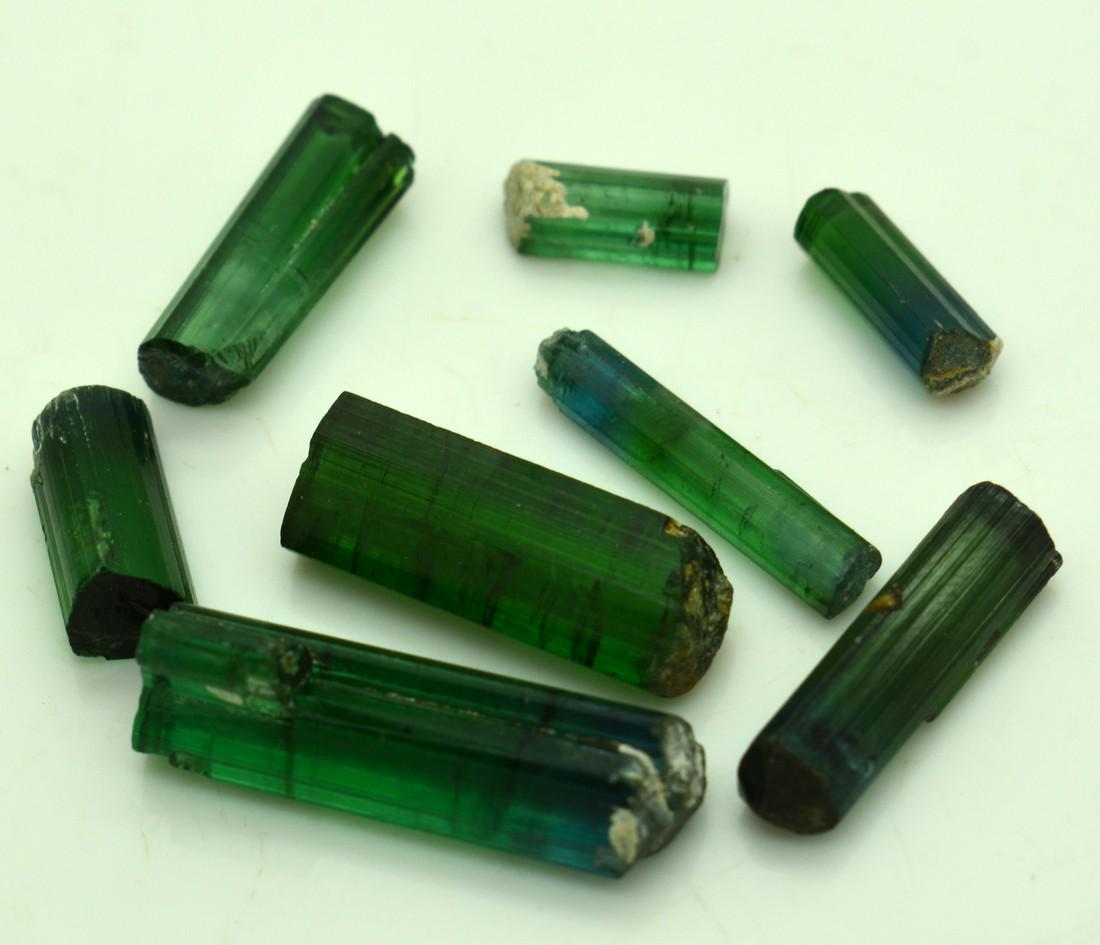 Natural Green Tourmaline Rough Crystals Lot (1 of 5)