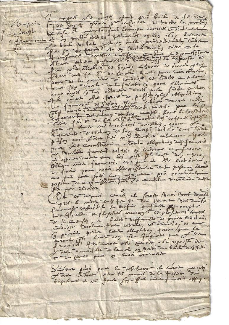 1607 French Manuscript (1 of 2)