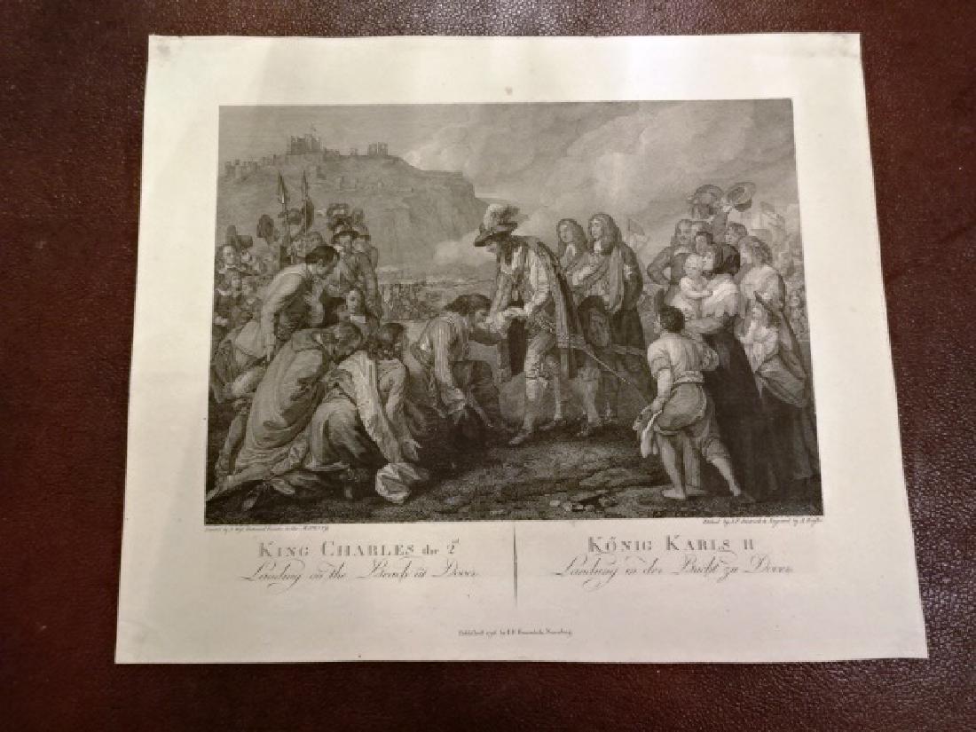 1796 Engraving King Charles Landing at Dover Benjamin (1 of 2)