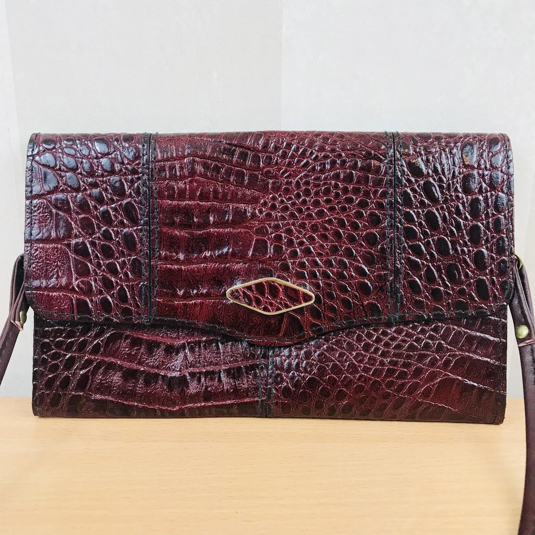 Vintage Handmade Genuine Alligator Leather Clutch Bag (1 of 4)